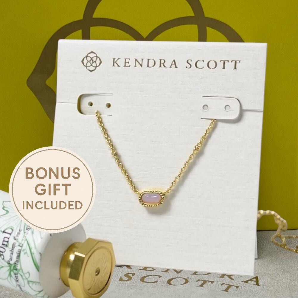 Kendra Scott Mini Elisa Pink Opalite NIB + European Luxury Hand Cream Gift